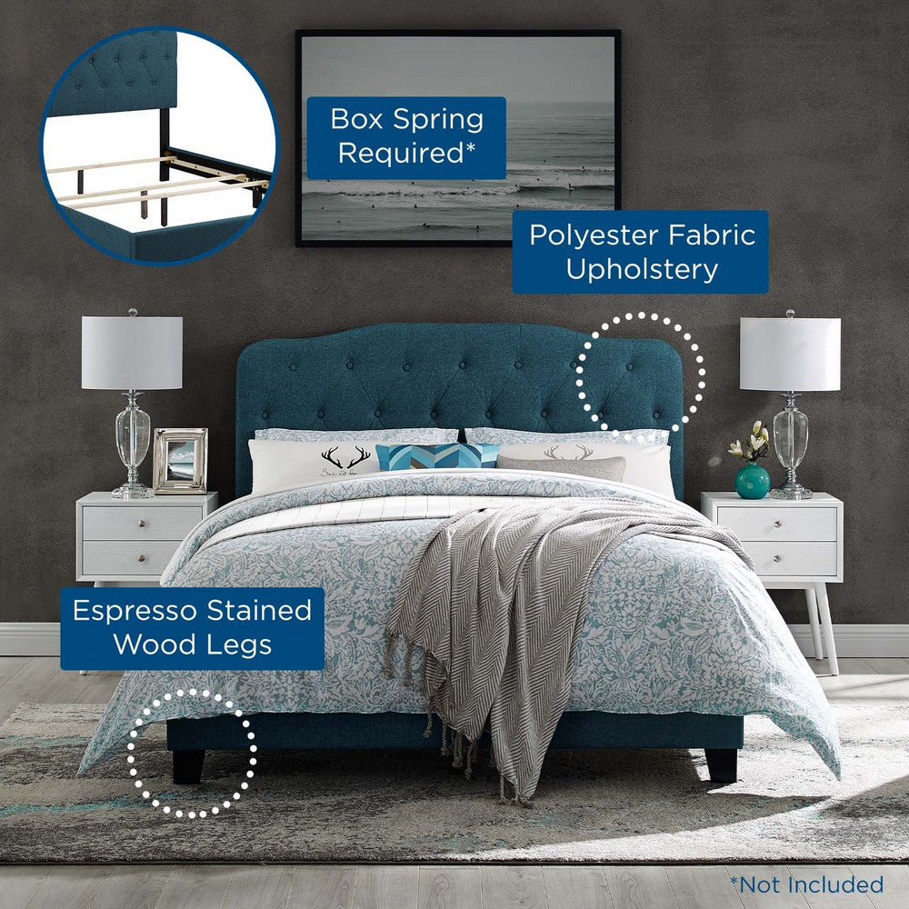 Amelia Upholstered Fabric Full Bed by Modway| Blue