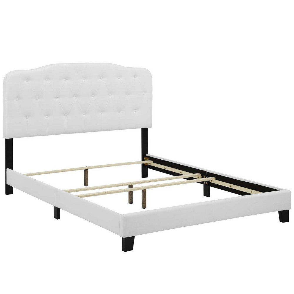 Amelia Upholstered Fabric Queen Bed by Modway| White