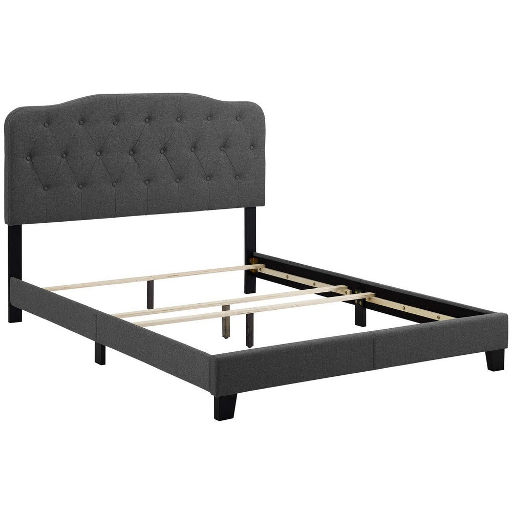 Amelia Upholstered Fabric King Bed by Modway| Gray