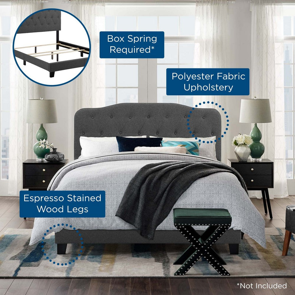 Amelia Upholstered Fabric King Bed by Modway| Gray