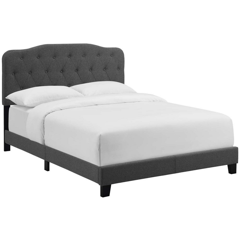 Amelia Upholstered Fabric King Bed by Modway| Gray