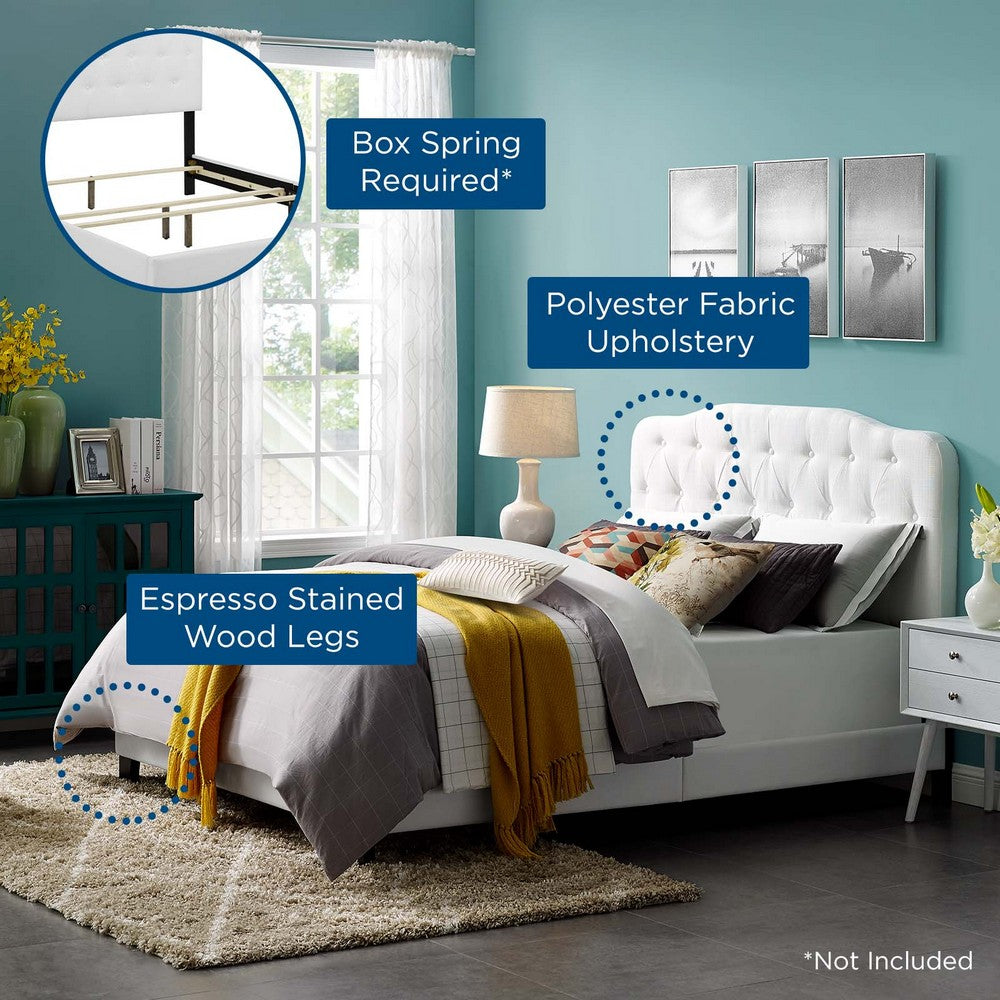 Amelia Upholstered Fabric King Bed by Modway| White