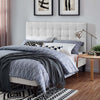 Paisley Tufted Upholstered Linen Fabric Full / Queen Headboard by Modway| White