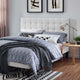 Paisley Tufted Upholstered Linen Fabric Full / Queen Headboard by Modway| White