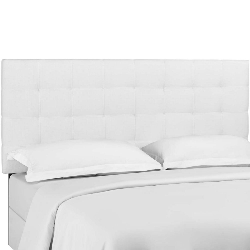 Paisley Tufted Upholstered Linen Fabric Full / Queen Headboard by Modway| White