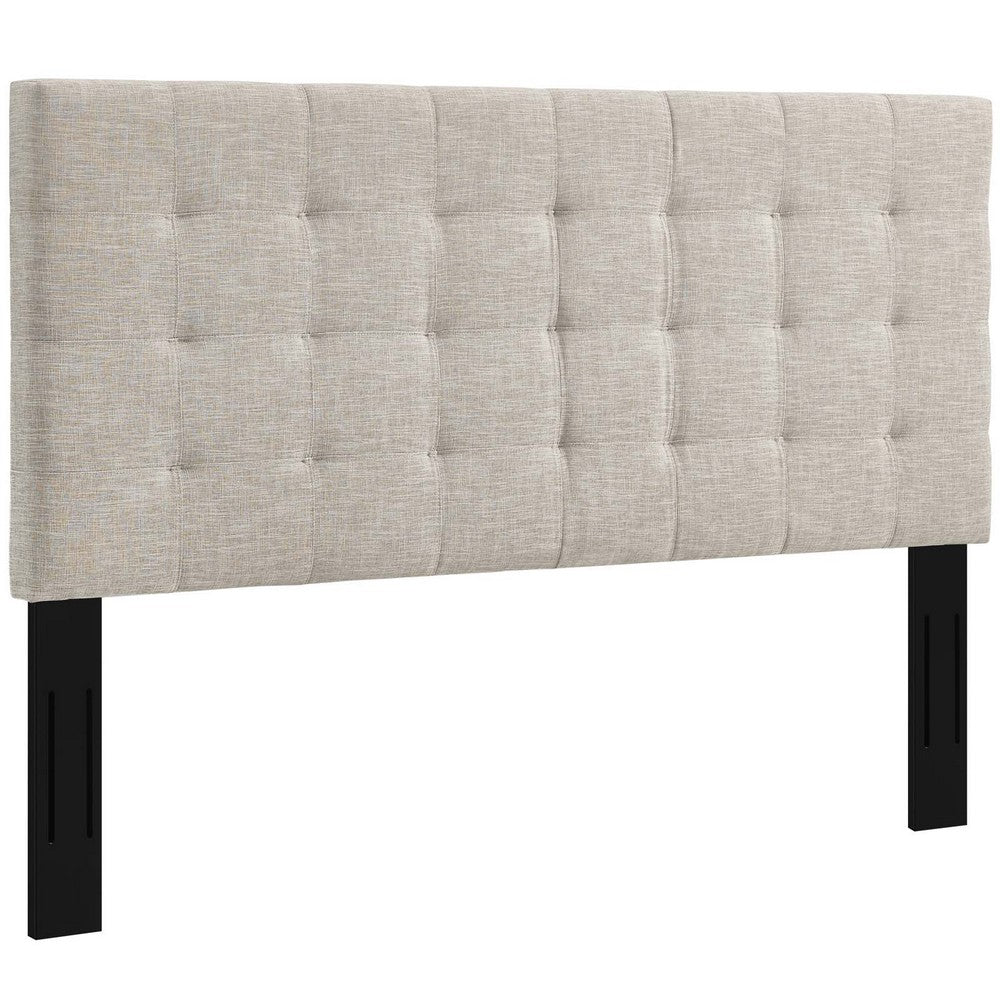 Paisley Tufted King and California King Upholstered Linen Fabric Headboard - No Shipping Charges