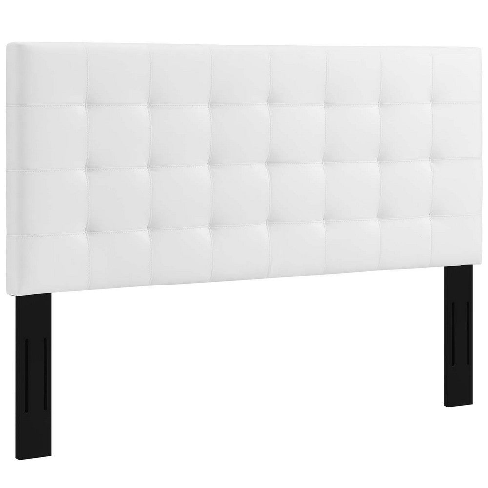 Paisley Tufted King and California King Upholstered Faux Leather Headboard  - No Shipping Charges
