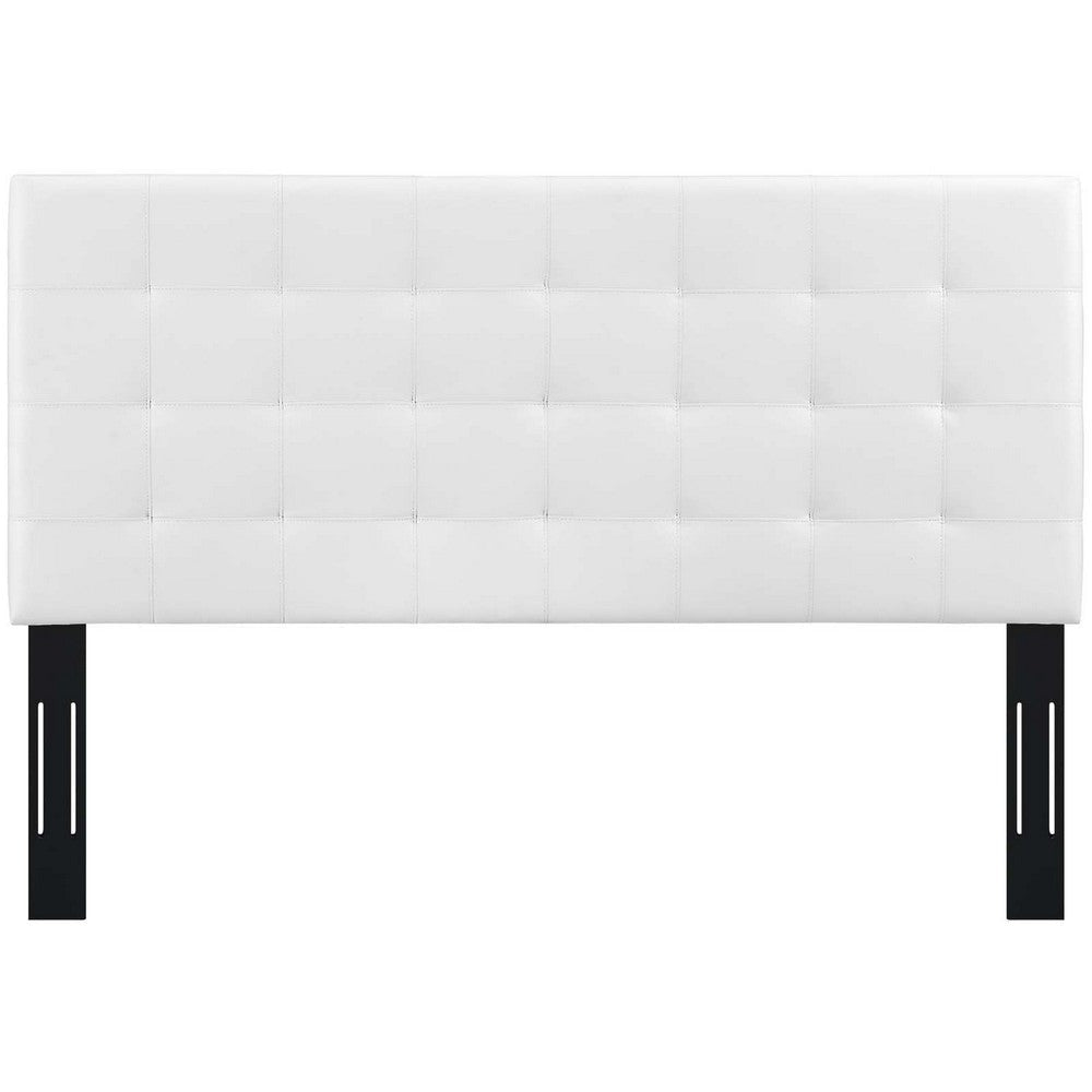 Modway Paisley Upholstered Tufted Faux Leather King and California King Headboard Size in White MDY-MOD-5857-WHI