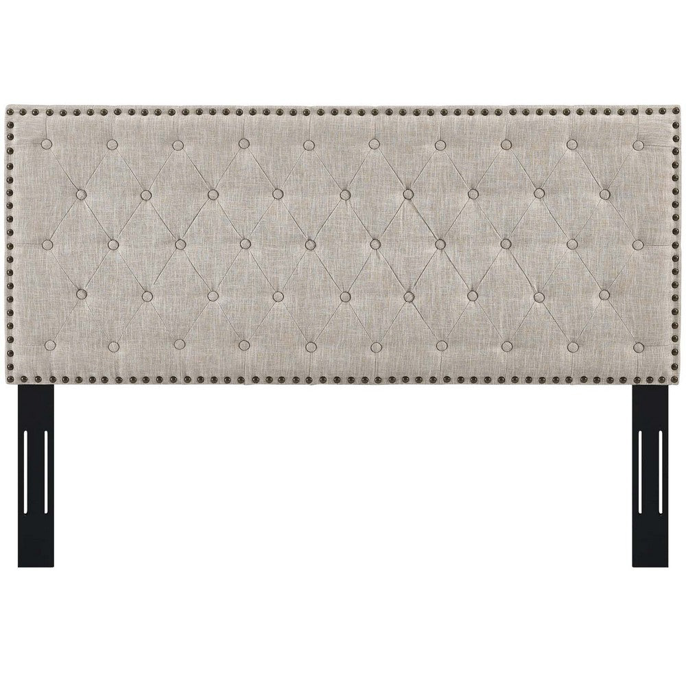 Helena Tufted Twin Upholstered Linen Fabric Headboard  - No Shipping Charges