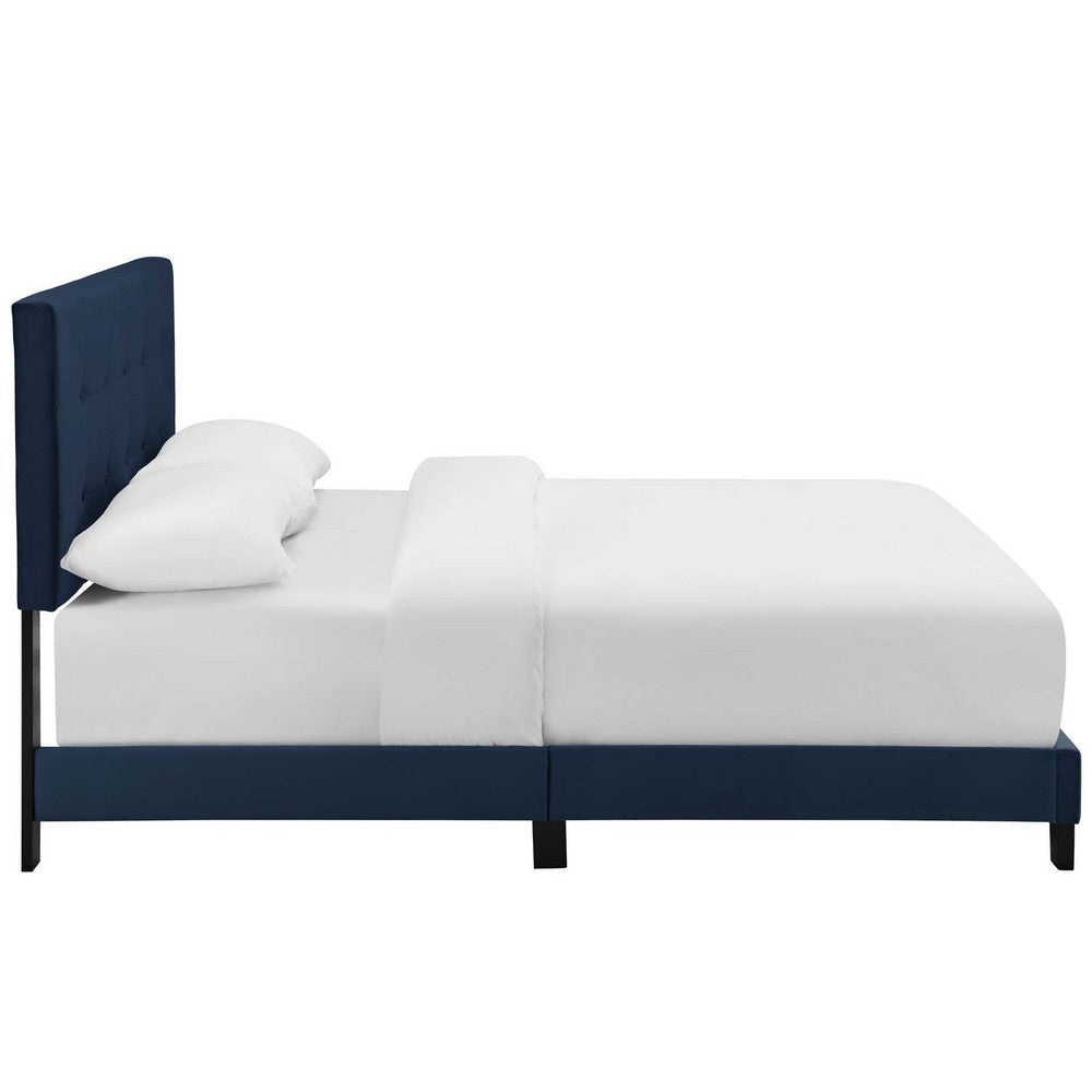 Modway Amira Tufted Performance Velvet Upholstered Full Bed in Midnight Blue MDY-MOD-5859-MID