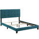 Amira Performance Velvet Full Bed by Modway| Blue
