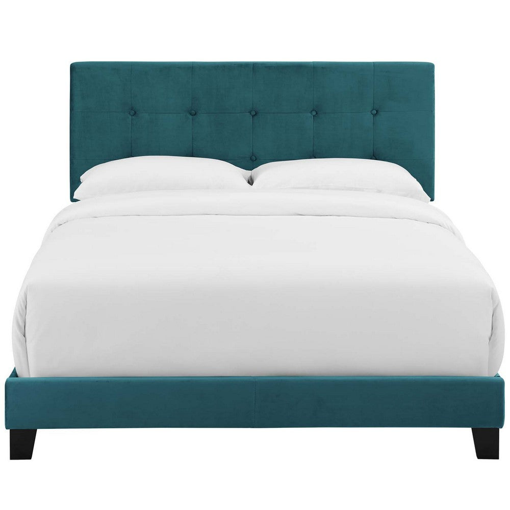 Amira Performance Velvet Full Bed by Modway| Blue
