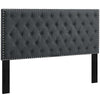 Helena Tufted Upholstered Linen Fabric Full / Queen Headboard by Modway| Gray