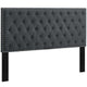 Helena Tufted Upholstered Linen Fabric Full / Queen Headboard by Modway| Gray