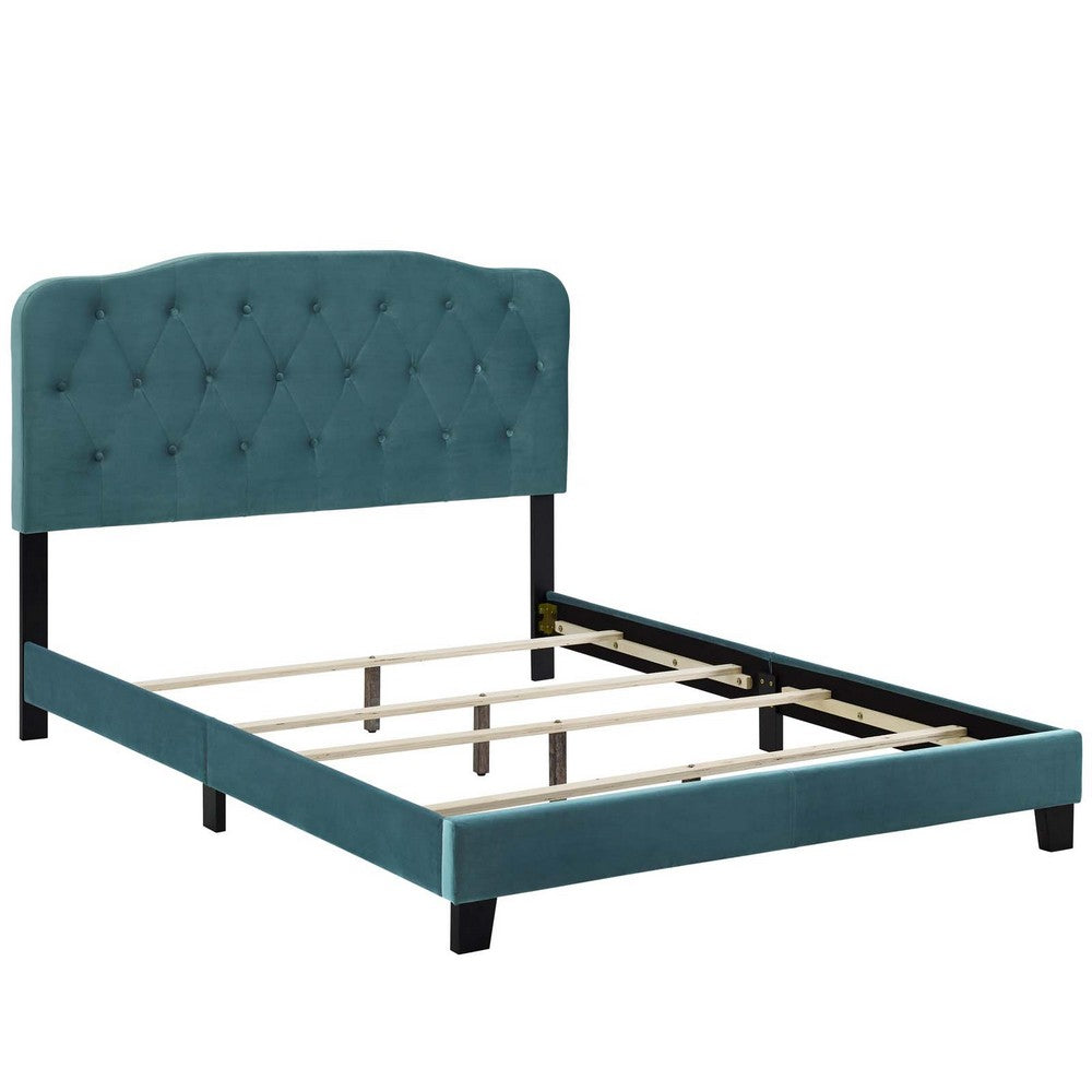 Amelia Performance Velvet Full Bed by Modway| Blue