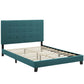 Melanie Twin Tufted Button Upholstered Fabric Platform Bed  - No Shipping Charges
