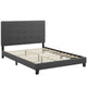 Melanie Tufted Button Upholstered Fabric Full Platform Bed by Modway| Gray