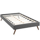 Loryn Fabric Twin Bed Frame with Round Splayed Legs by Modway| Gray