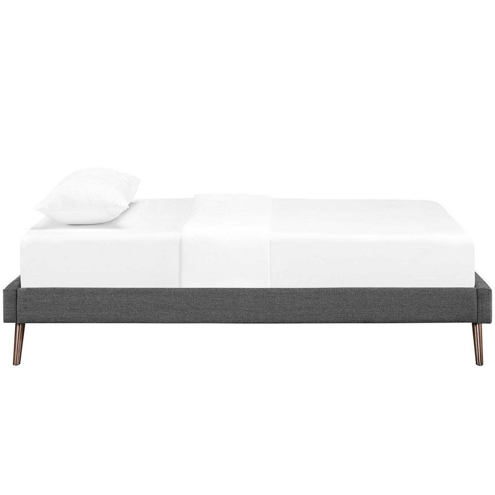 Loryn Fabric Twin Bed Frame with Round Splayed Legs by Modway| Gray