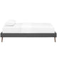 Loryn Fabric Twin Bed Frame with Round Splayed Legs by Modway| Gray