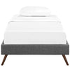 Loryn Fabric Twin Bed Frame with Round Splayed Legs by Modway| Gray