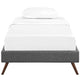 Loryn Fabric Twin Bed Frame with Round Splayed Legs by Modway| Gray