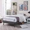 Loryn Fabric Twin Bed Frame with Round Splayed Legs by Modway| Gray
