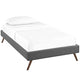 Loryn Fabric Twin Bed Frame with Round Splayed Legs by Modway| Gray