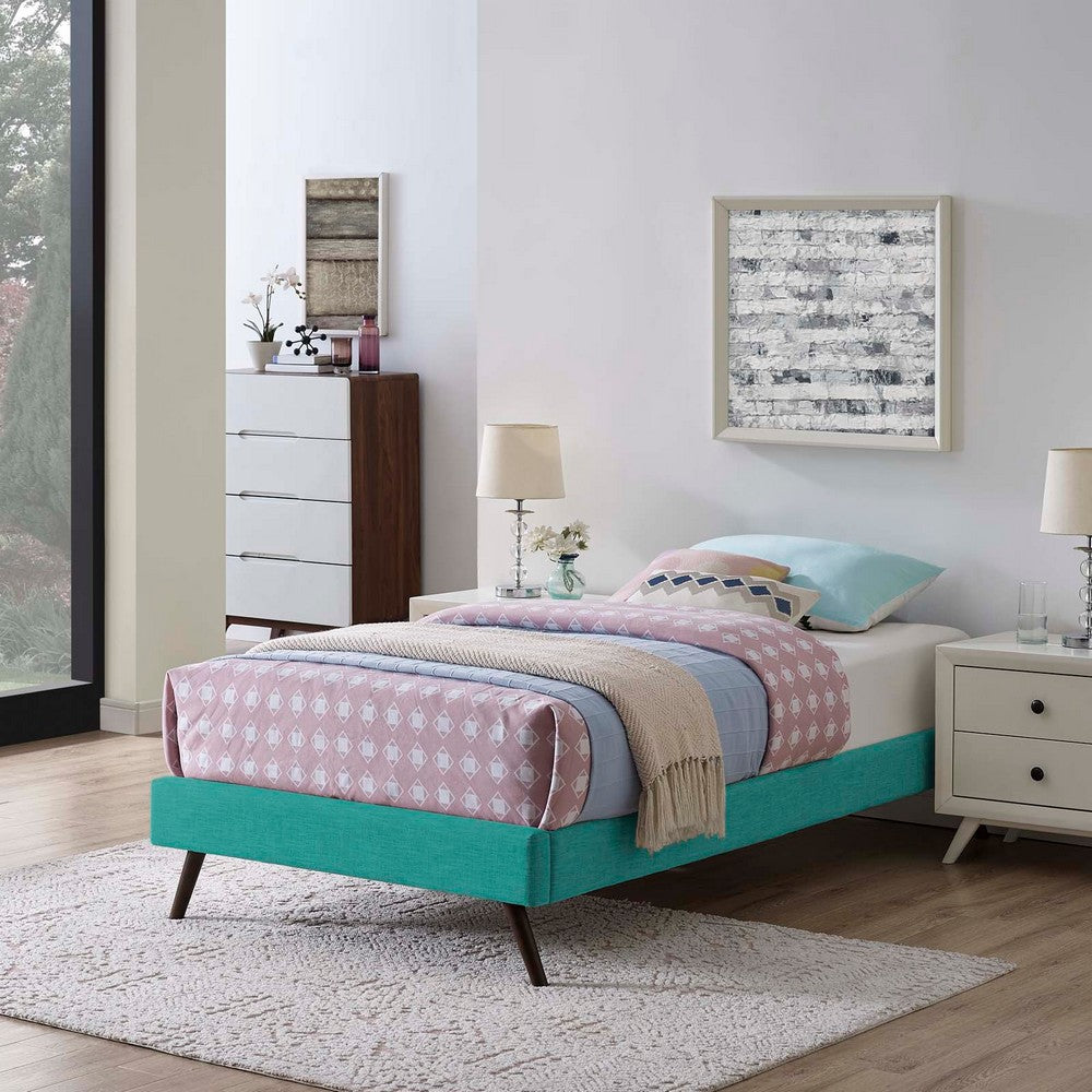 Loryn Twin Fabric Bed Frame with Round Splayed Legs - No Shipping Charges