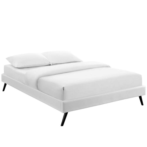 Loryn Vinyl Full Bed Frame with Round Splayed Legs by Modway| White