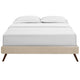 Loryn Fabric Full Bed Frame with Round Splayed Legs by Modway| Brown