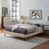 Loryn Fabric Full Bed Frame with Round Splayed Legs by Modway| Brown