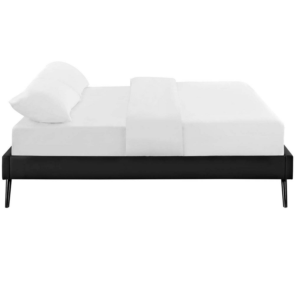 Loryn Vinyl Queen Bed Frame with Round Splayed Legs by Modway| Black