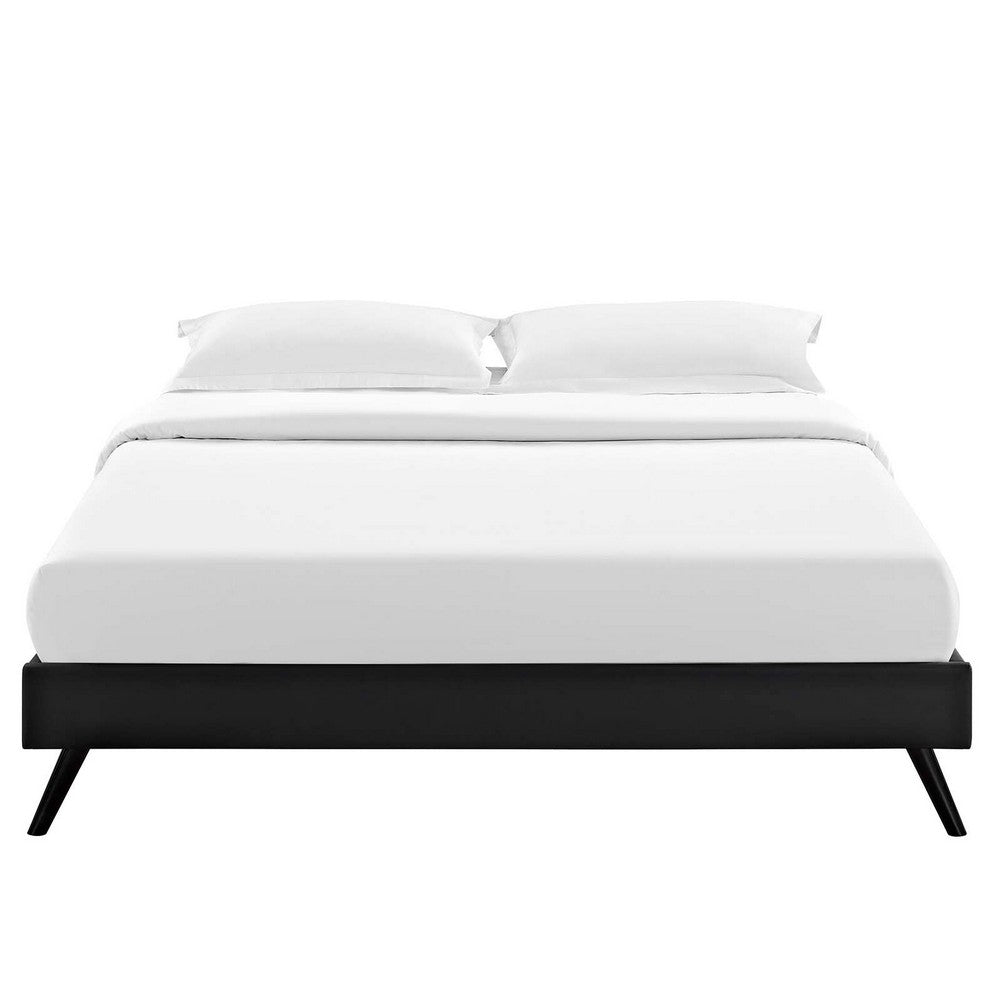 Loryn Vinyl Queen Bed Frame with Round Splayed Legs by Modway| Black