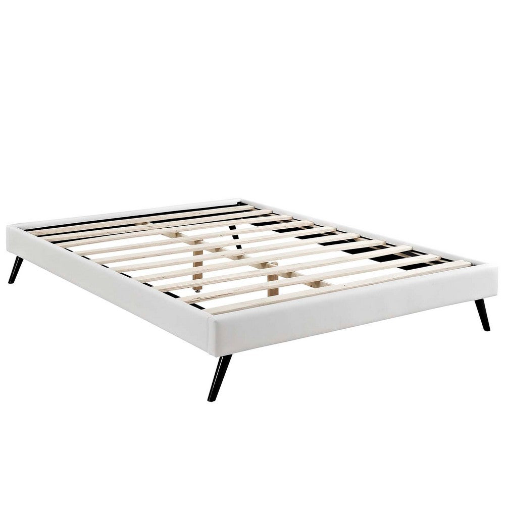Loryn Vinyl Queen Bed Frame with Round Splayed Legs by Modway| White