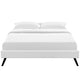 Loryn Vinyl Queen Bed Frame with Round Splayed Legs by Modway| White