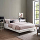 Loryn Vinyl Queen Bed Frame with Round Splayed Legs by Modway| White