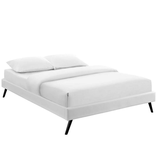 Loryn Vinyl Queen Bed Frame with Round Splayed Legs by Modway| White