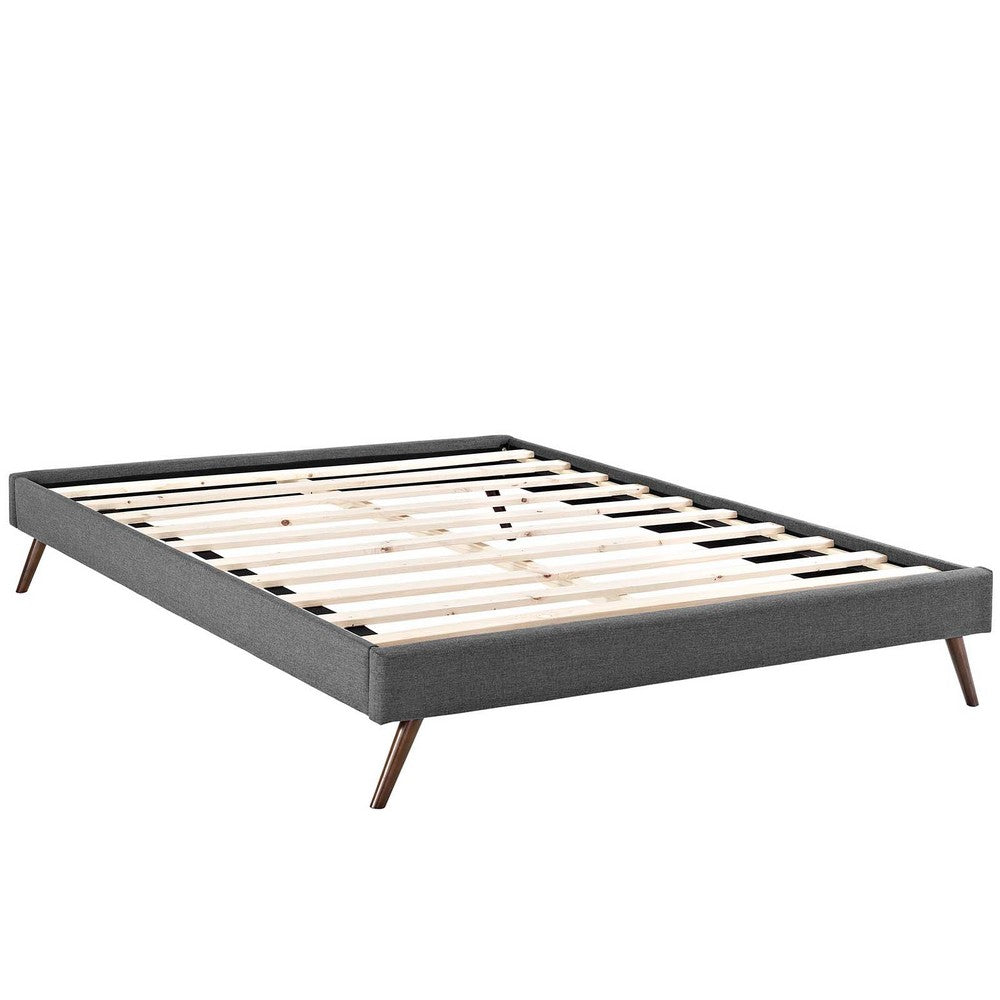 Loryn Fabric Queen Bed Frame with Round Splayed Legs by Modway| Gray