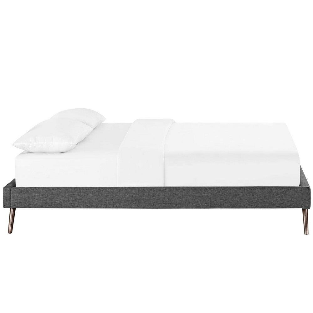 Loryn Fabric Queen Bed Frame with Round Splayed Legs by Modway| Gray