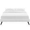 Loryn Vinyl King Bed Frame with Round Splayed Legs by Modway| White