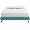 Loryn Fabric King Bed Frame with Round Splayed Legs by Modway| Blue