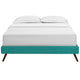Loryn Fabric King Bed Frame with Round Splayed Legs by Modway| Blue