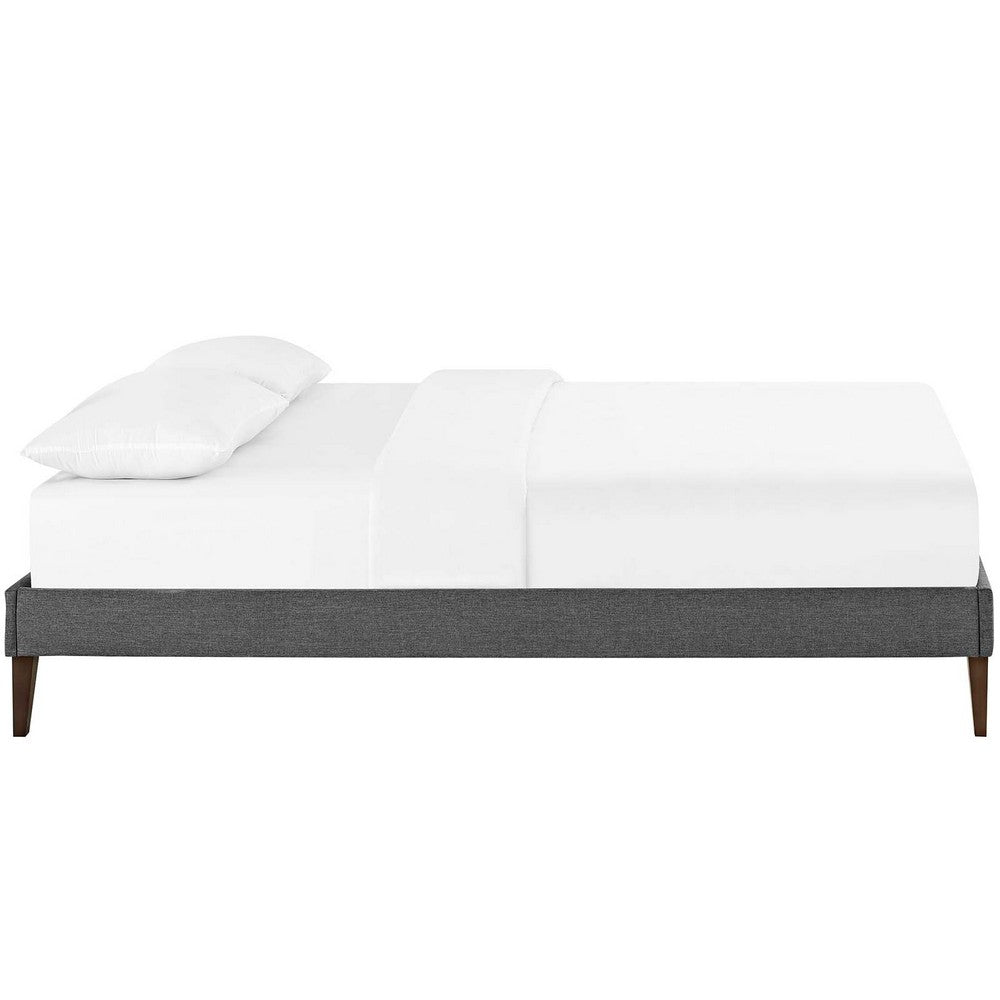 Tessie Fabric Full Bed Frame with Squared Tapered Legs by Modway| Gray