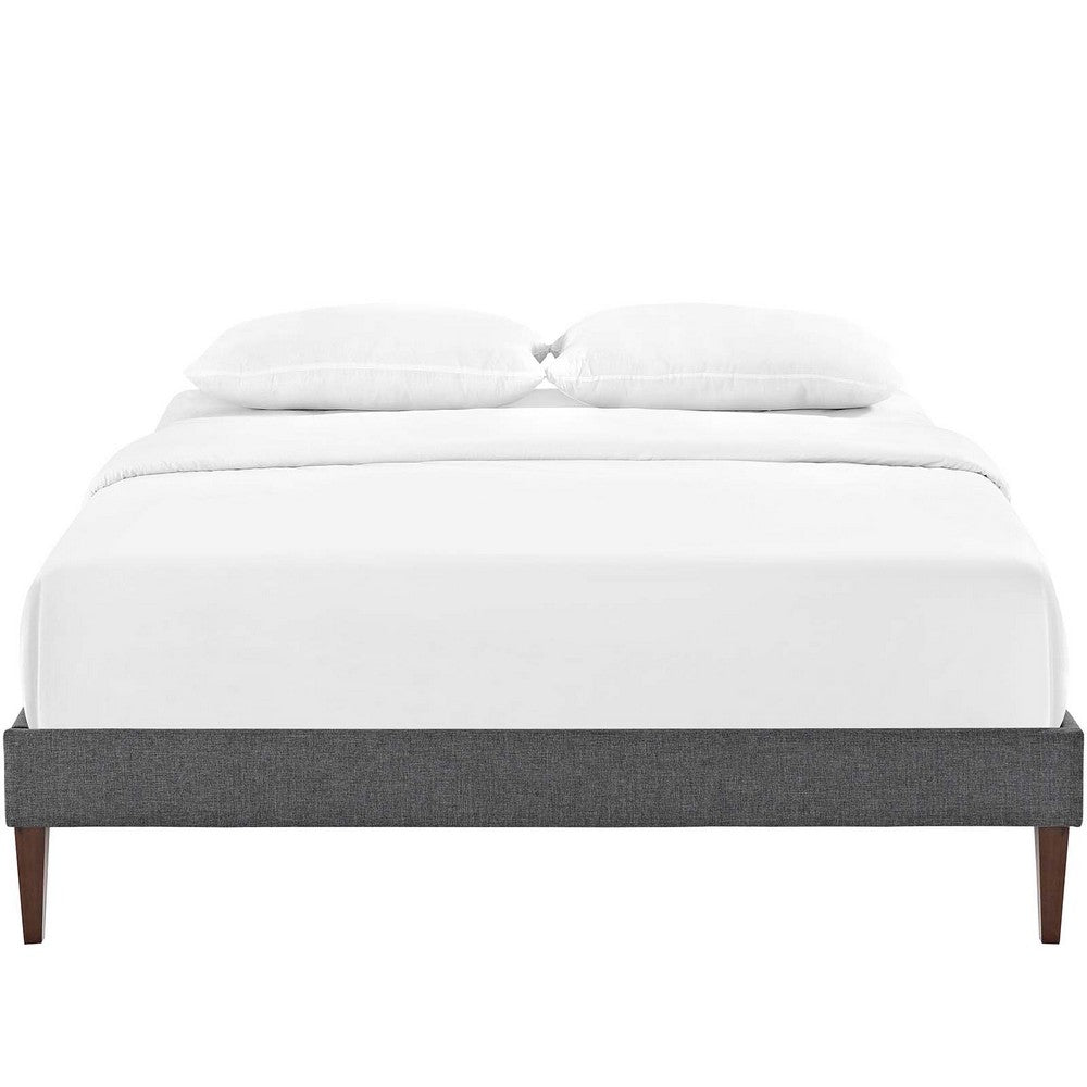 Tessie Fabric Full Bed Frame with Squared Tapered Legs by Modway| Gray