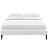 Tessie Vinyl Queen Bed Frame with Squared Tapered Legs by Modway| White