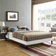 Tessie Vinyl Queen Bed Frame with Squared Tapered Legs by Modway| White