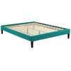 Tessie Fabric King Bed Frame with Squared Tapered Legs by Modway| Blue