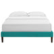 Tessie Fabric King Bed Frame with Squared Tapered Legs by Modway| Blue