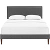 Amaris Fabric Full Platform Bed with Squared Tapered Legs by Modway| Gray